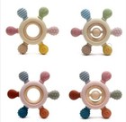 Silicone Teether Baby Teether Wood Ring Teething Toy