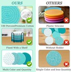 8 Pcs Drink Coasters  Minimalist Cotton Woven Coaster Set  4 Colors Grey-1 