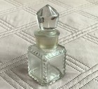 Vintage Antique Perfume Bottle Crystal Glass Fauceted Stopper