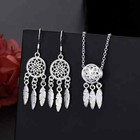Doteffil Fine 925 Sterling Silver Charm Necklace Earring Jewelry Set Wedding
