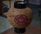 Japanese Antique Paper Handheld Chochin Lantern Kamon Tonogaito With Box From Jp