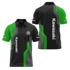 Custom Name - Men s Kawasaki Racing Black Green Polo Shirt S-5xl