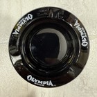 Vintage 1960s Olympia Beer Black Glass Bar Ashtray Retro Collectible Breweriana
