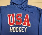 Mens 1980 Style Usa Hockey Hooded Hoodie Sweatshirt Royal Olympics New