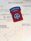 Original Wwii Us 82nd Airborne Infantry Division Patch   Hq Orders 1945