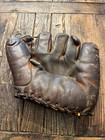 Vintage 1940s Leather Baseball Glove Split Finger Mitt Hof Enos Slaughter