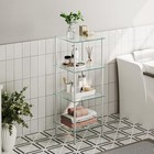 Glass Shelf  4 Tier Bathroom Standing Shelf Unit  Tempered Glass Shelving Stand