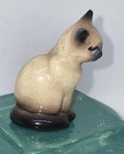 Hagen Renaker Miniature Seated Siamese Cat Figurine Blue Eyes- Vintage