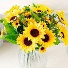 26-head Artificial Silk Sunflower Bouquet Flowers Home Decoration Wedding Decor