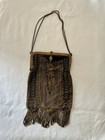 Antique French Art Nouveau Micro-beaded Purse     Ornate Design With Beaded Fringe