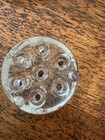 Vintage Small Glass Flower Frog With 7 Holes Clear