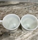 Vintage Pyrex Milk Glass Corning Old Town Blue Coffee Cup mug Set Of 2