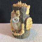 Hand Painted Resin Owl In Tree Stump