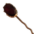 Fine Antique Georgian 9ct Yellow Gold Garnet Gemstone Stick Pin Stickpin