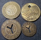 Lot Of 4 New York City Transit Authority Transit Tokens  aadfghjj