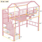 Heavy Duty Loft Bed With Stairs Twin Size House Bunk Bed Frames Metal Kids Beds
