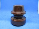Vintage Pinco Ceramic Porcelain Dark Brown Glaze Telephone Telegraph Insulator