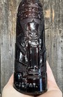     rare Vintage Art Deco Era Amber Glass Chocolate Soldier Drink Soda Bottle