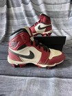 Nike Air Jordan 1 Mid Youth Cleat Chicago   Red White Black Hf6883-106 Used
