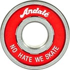  new  Andale No Hate We Skate  red Skateboard Bearings Set Of 8   Spacers