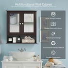 Costway Wall Mount Mirror Cabinet Bathroom Medicine Cabinet Organizer Brown