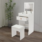 Vanity Table With Mirror  Compact Makeup Vanity W  Storage Compartments   Stool