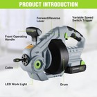 Workpro 20v Electric Drain Auger 25ft Plumbing Snake W 2 0ah Battery charger