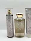 New Bath   Body Works Satin Slippers 3pc Gift Set Full Size Body Wash Cream Mist