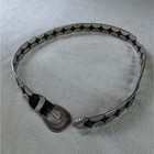 Vintage Suede Leather Metal Belt Women s Medium Black Silver Buckle 60s 70s