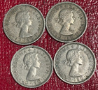 Very Nice Lot Of Great Britain Sixpence Coins-1956 1957 1958 1965-may178