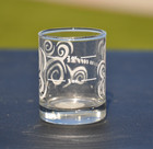 New Starbucks Coffee Shot Glass White Swirl Design  147387