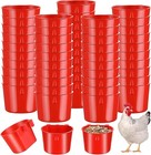 20 Cup Hanging Water Feed Cage Cups Poultry Gamefowl Rabbit Chicken Hang Red