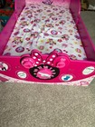 Girls Toddler Minnie Mouse Bed With Bedding
