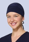 Mandalascrubs Contemporary Scrub Cap Navy Unisex Adjustable Stretch Surgical Hat