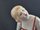 Super Art Deco 1920 s Style  Porcelain Bathing Lady Figure Pin Doll