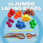 46 Pcs Lacing Beads - Large Beads For Preschool Learning Activities  Sensory Toy