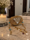 Gold Crystal Clutch Bag  Indian Bridal Wedding Purse  Embellished Statement Hand