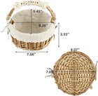 Us Stock Wicker Basket With Handles Woven Willow Storage Beige Lace