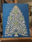 Htf Stunning Paragon Needlecraft Christmas Tree Of Peace Crewel On Silk
