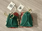 Disney Parks Loungefly Christmas Plaid Mickey Mini Backpack Bag Charm Set Of 2