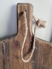 Antique Primitive Old Wooden Wood Cutting Board Bread Board   Handle W peg Legs