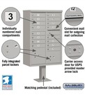 Salsbury Cbu Mailbox 16 Tenant Grey W  2 Parcel Lockers   Outgoing Slot