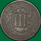 1856 Three Cent Silver Trime Very Good Vg Coin  32918