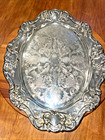 Towle Silver Plate Tray Ornate Garland Vine With    roses    Pattern Engraved Footed
