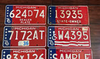 1976 7 Plate Michigan License Plate Collection Rare Variations Dealer Sample Etc