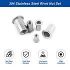  m8 Rivet Nuts - 30 Pcs Stainless Steel Rivnuts Flat Head Insert Nut With Knur  