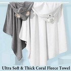2x Baby Hooded Towels Cartoon Animal Absorbent Soft Baby Bath Towels 80x80cm