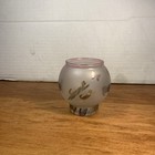 Frosted Glass Cat Kitten Votive Candle Holder Cat   Butterfly Silhouette