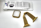 Posh Tech Gold Milanese Loop Apple Watch Band Case Set 42 44 45mm Stainless