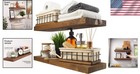 Rustic Farmhouse Walnut Floating Shelves  24 Inch  Set Of 2